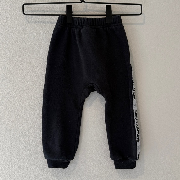 Harley-Davidson Kids Black Joggers with White Logo Stripes Size 24M - Picture 6 of 6